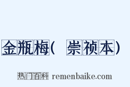 金瓶梅(崇祯本)是什么意思的图片